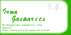 irma gasparics business card